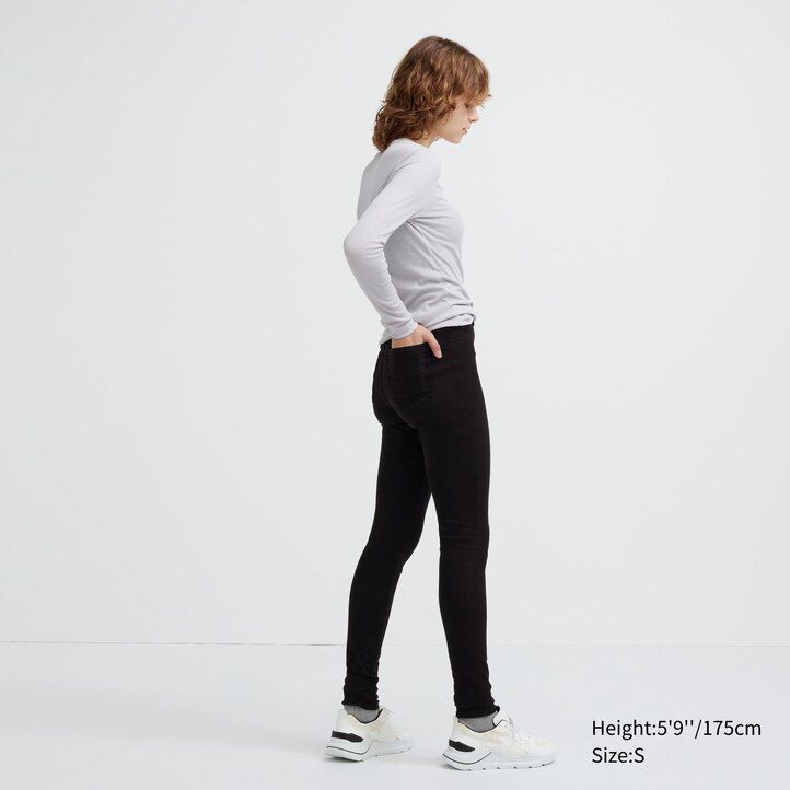 tops de tiro alto ultraelásticos uniqlo heattech para mujer color oliva
