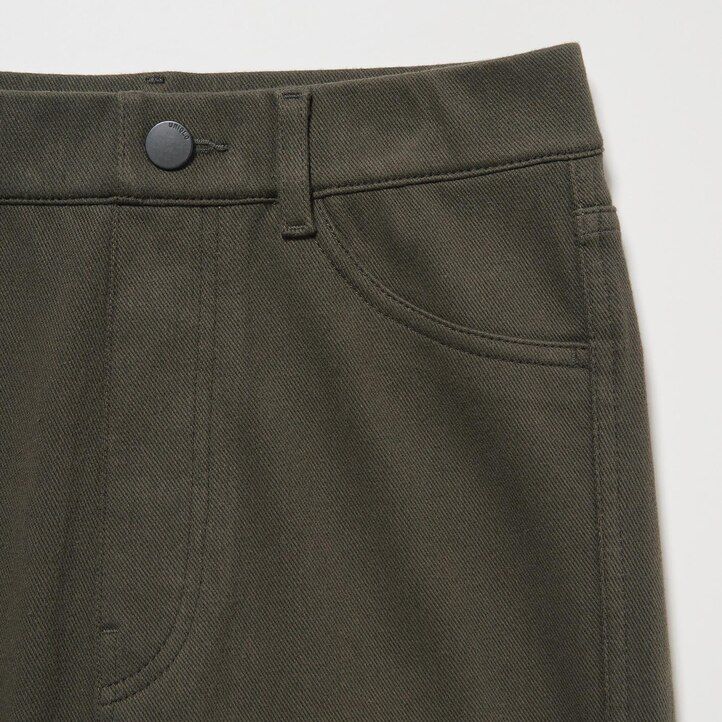 tops de tiro alto ultraelásticos uniqlo heattech para mujer color oliva