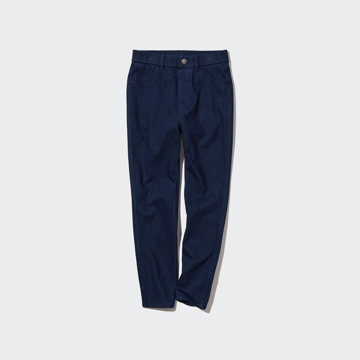 tops cortos de tiro alto y ultraelásticos uniqlo para mujer en azul