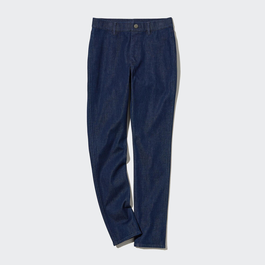 tops de mezclilla ultraelásticos uniqlo azul marino para mujer