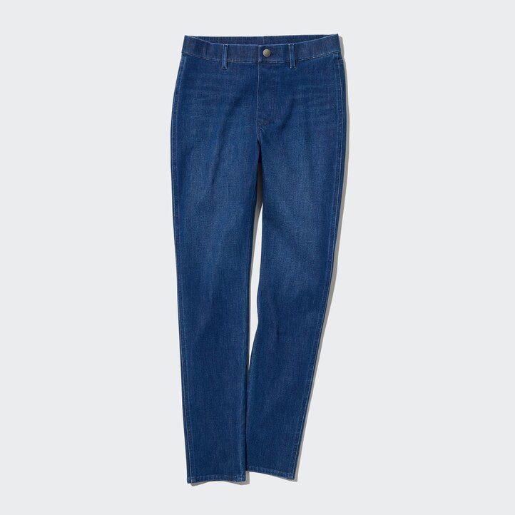 tops de mezclilla ultraelásticos uniqlo azul marino para mujer