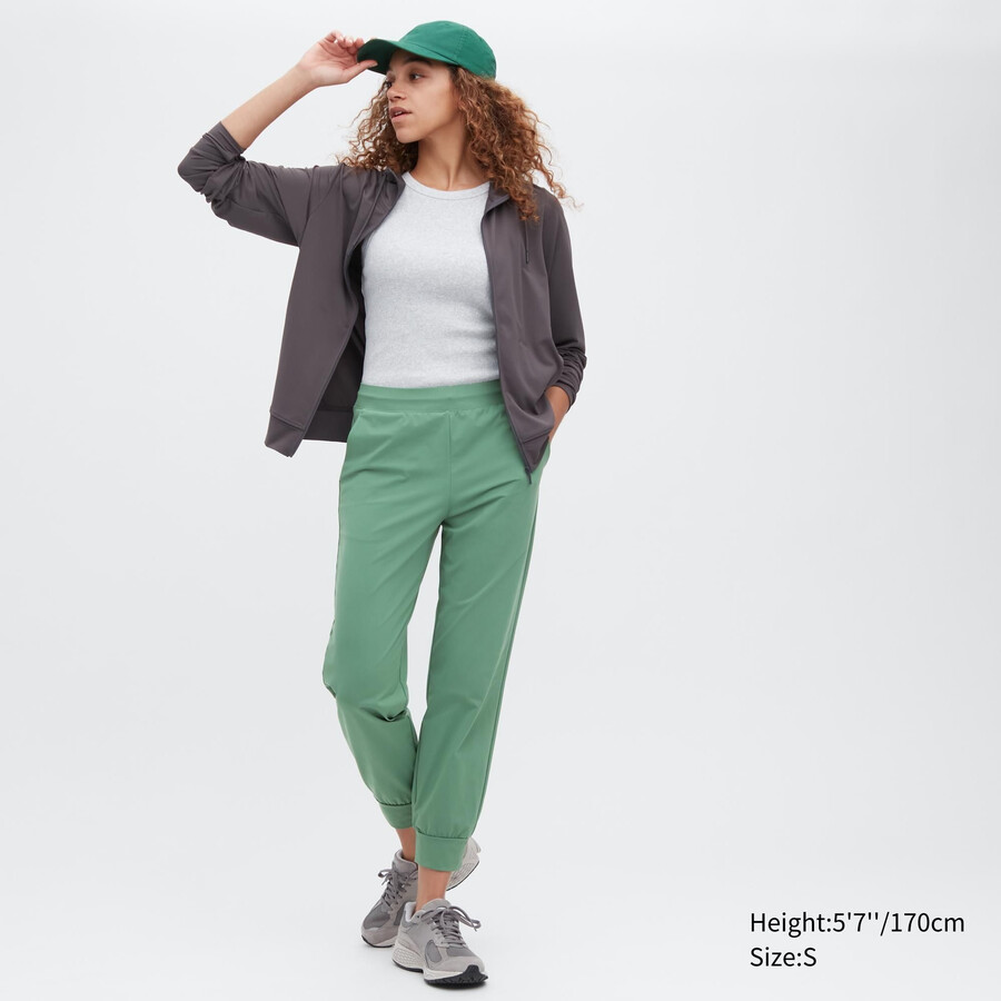 tops uniqlo ultra stretch airism para mujer color verde